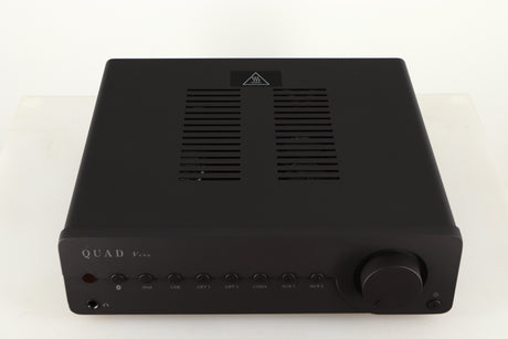 Top of a used Quad Vena Integrated Amplifier in a lancaster grey finish