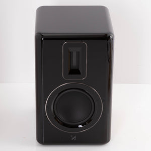 Front view of a used Quad Revela 1 Standmount Speaker in a Walnut finish