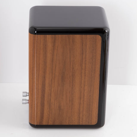 Left side view of a used Quad Revela 1 Standmount Speaker in a Walnut finish