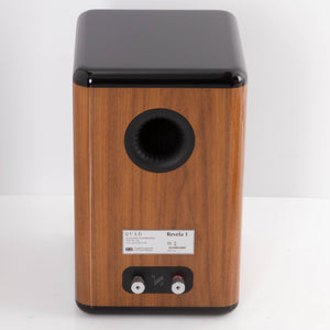 Rear view of a used Quad Revela 1 Standmount Speaker in a Walnut finish
