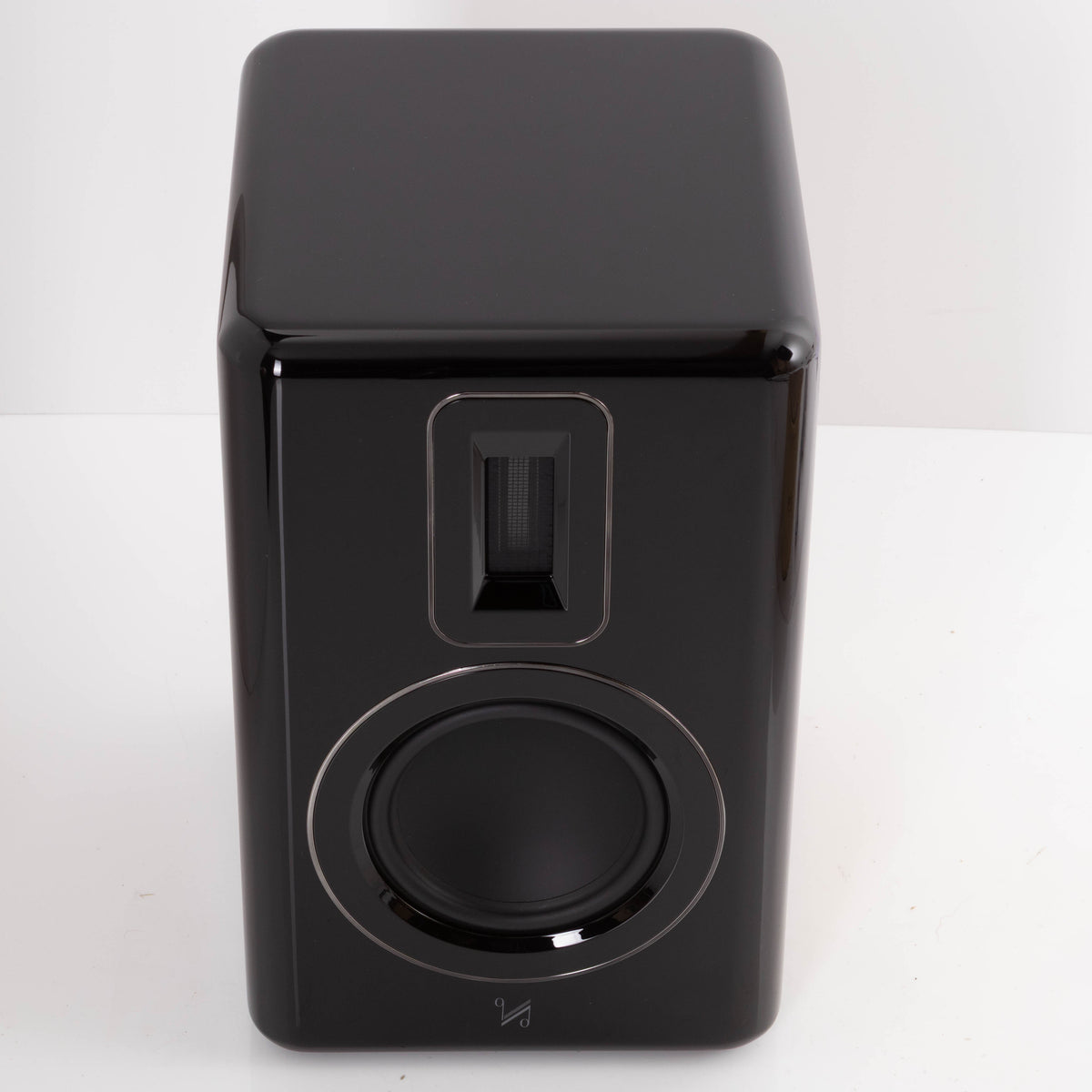 Top of a used Quad Revela 1 Standmount Speaker in a Walnut finish