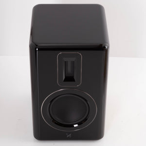 Top of a used Quad Revela 1 Standmount Speaker in a Walnut finish
