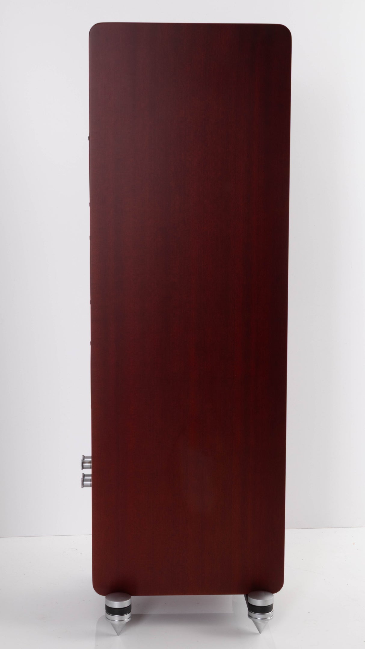 Left side view of a used Quad S-4 Floorstanding Speaker in a Sapele Mahogany finish