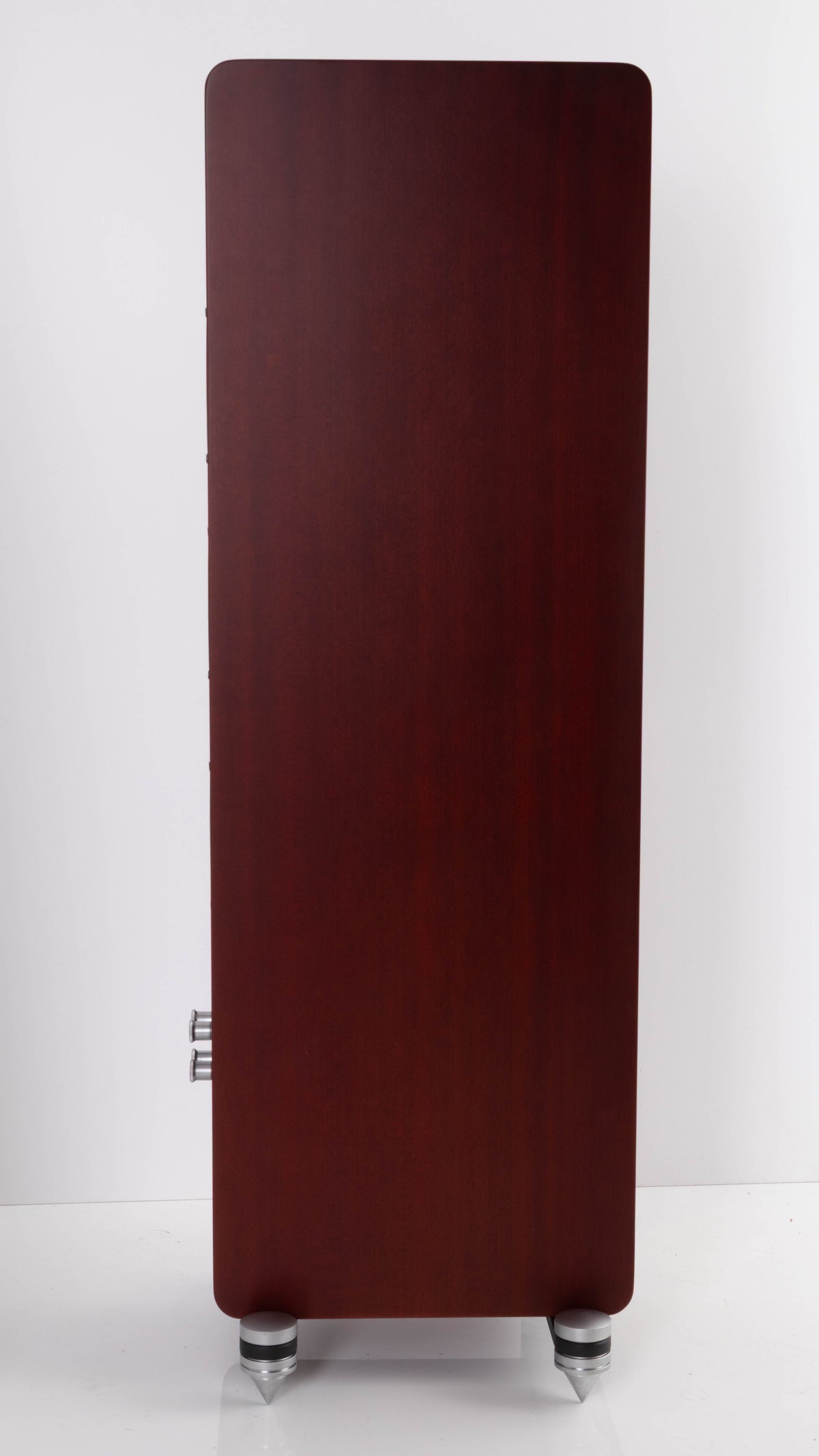 Left side view of a used Quad S-4 Floorstanding Speaker in a Sapele Mahogany finish