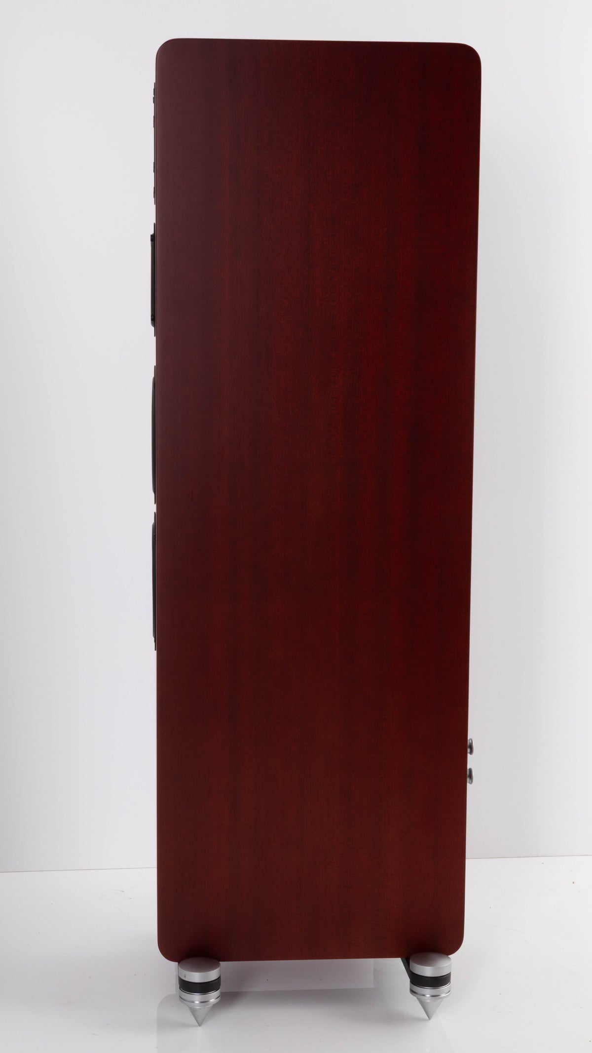 Right side view of a used Quad S-4 Floorstanding Speaker in a Sapele Mahogany finish