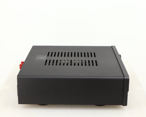 Left side view of a used Quad Vena II Integrated Amplifier in a lancaster grey finish