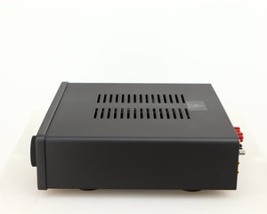 Right side view of a used Quad Vena II Integrated Amplifier in a lancaster grey finish