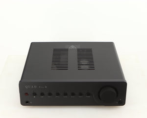 Top of a used Quad Vena II Integrated Amplifier in a lancaster grey finish