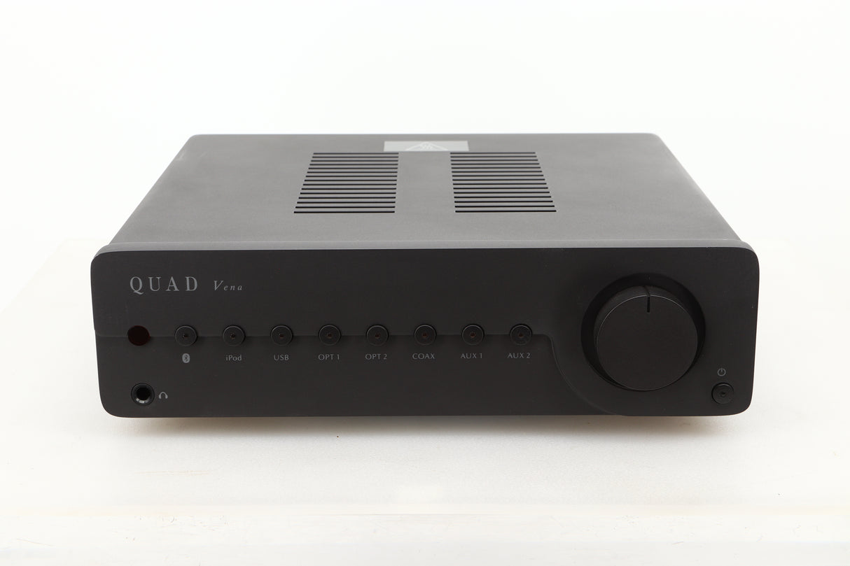 Front view of a used Quad Vena Integrated Amplifier in Lancaster Grey finish 