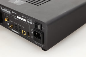 Rear right corner view of a used Quad Vena Integrated Amplifier in Lancaster Grey finish 