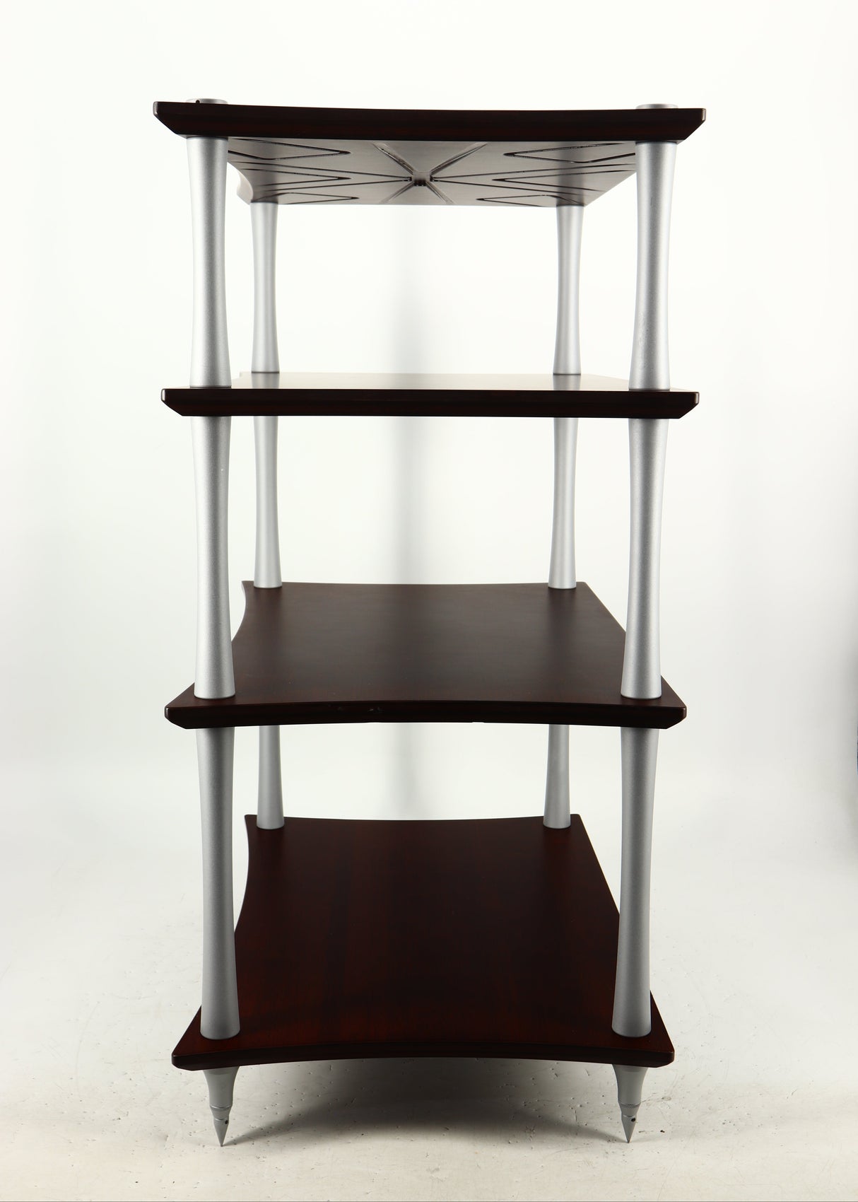 Left side view of a used Quadraspire Q4 EVO Hifi Support in a dark cherry finish
