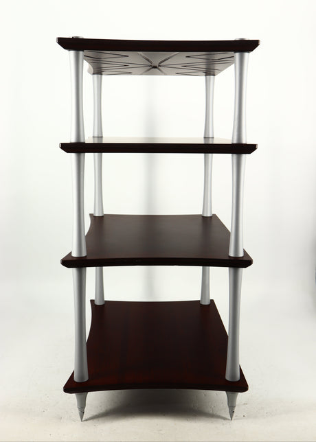Left side view of a used Quadraspire Q4 EVO Hifi Support in a dark cherry finish