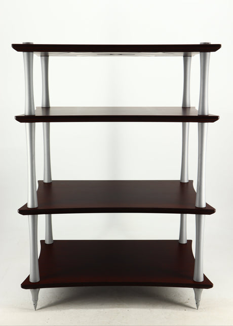 Front view of a used Quadraspire Q4 EVO Hifi Support in a dark cherry finish