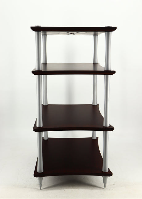 Left side view of a used Quadraspire Q4 EVO Hifi Support in a dark cherry finish
