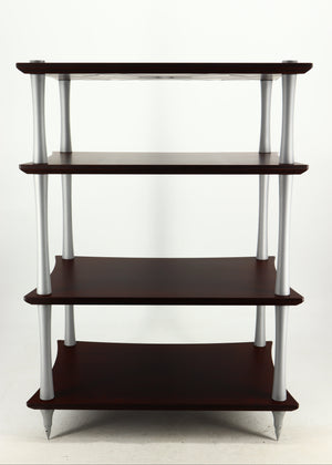 Rear view of a used Quadraspire Q4 EVO Hifi Support in a dark cherry finish