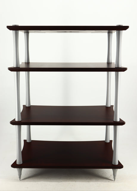 Rear view of a used Quadraspire Q4 EVO Hifi Support in a dark cherry finish