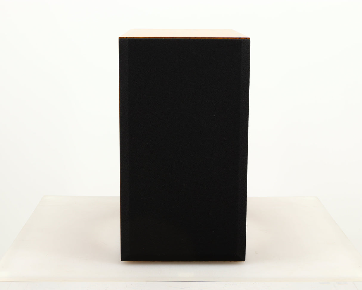 Front view of a used Red Rose Music Spirit Ribbon Standmount Speaker in a rosewood finish showing Grille