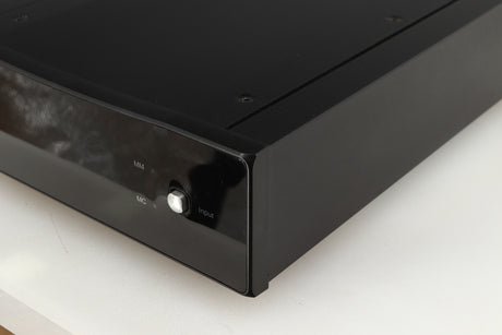 Front right corner of a used Rega Aria MK2 Phonostage in a black finish