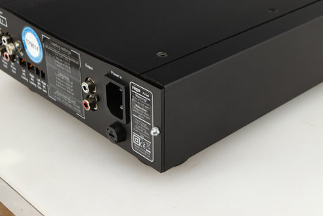 Rear left corner of a used Rega Aria MK2 Phonostage in a black finish
