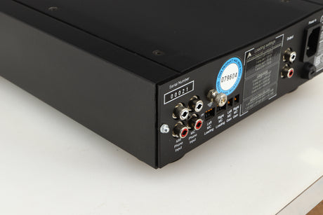 Rear right corner of a used Rega Aria MK2 Phonostage in a black finish