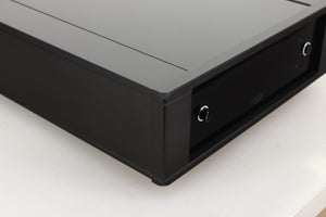 Front left corner of a used Rega Aria MK3 Phonostage in a black finish