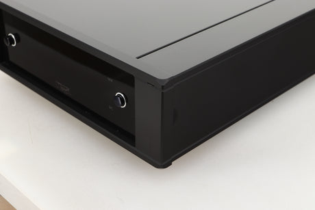 Front right corner of a used Rega Aria MK3 Phonostage in a black finish