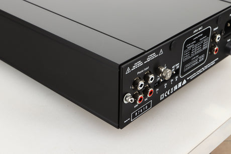 Rear right corner of a used Rega Aria MK3 Phonostage in a black finish