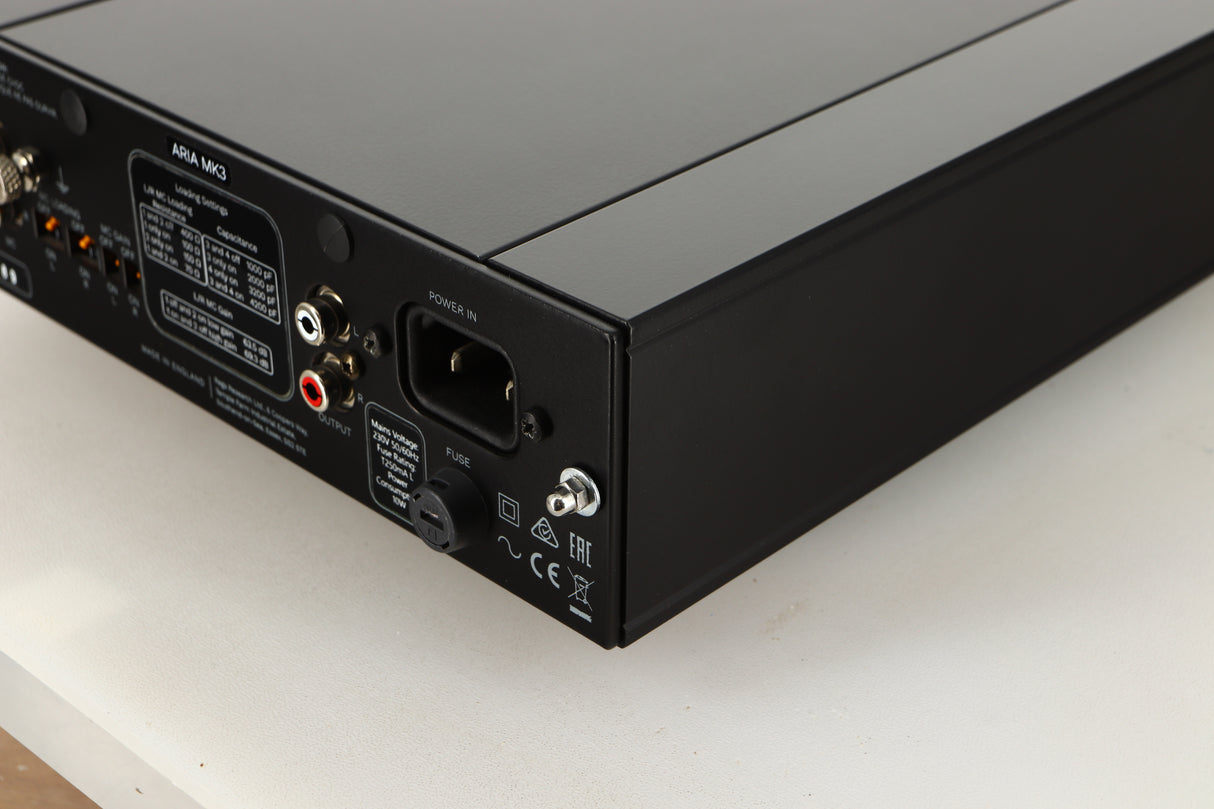 Rear right corner view of a used Rega Aria Mk3 Phonostage
