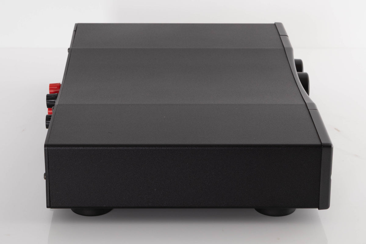 Left side view of a used Rega Brio Integrated Amplifier in a Black finish