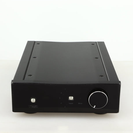 Front view of a used Rega Brio-R Integrated Amplifier in a black finish