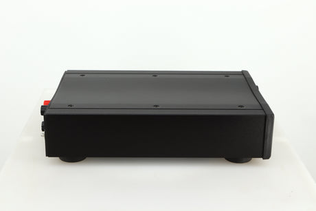 Left side view of a used Rega Brio-R Integrated Amplifier in a black finish
