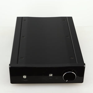 Top view of a used Rega Brio-R Integrated Amplifier in a black finish