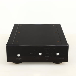 Front view of a used Rega DAC Digital Analogue Converter in a black finish