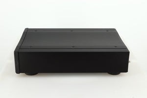 Right side view of a used Rega DAC-R Digital Analogue Converter in a black finish