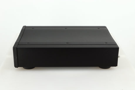 Right side view of a used Rega DAC-R Digital Analogue Converter in a black finish
