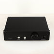 Front view of a used Rega EAR Headphone Amplifier in a black finish