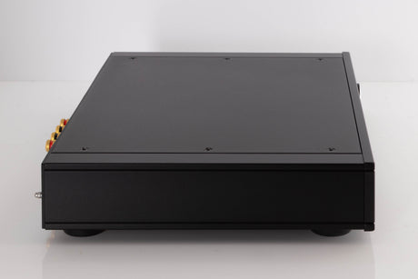Left side view of a used Rega Elex MK4 Integrated Amplifier in a Black finish