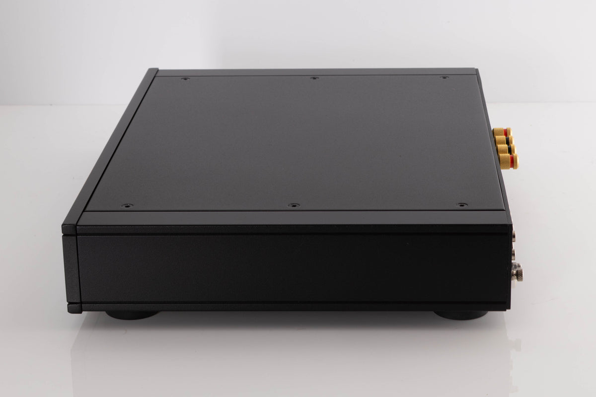 Right side view of a used Rega Elex MK4 Integrated Amplifier in a Black finish