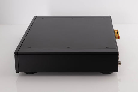 Right side view of a used Rega Elex MK4 Integrated Amplifier in a Black finish