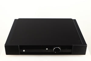 Top of a used Rega Elex-R Integrated Amplifier in a black finish