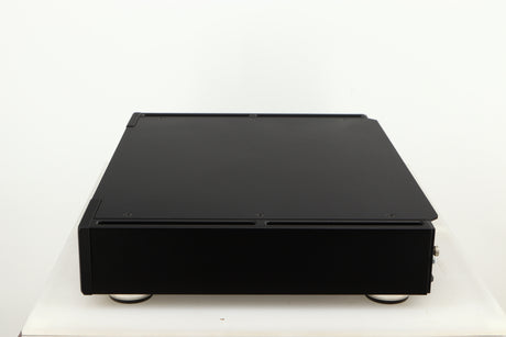 Right side view of a used Rega Elicit-R Integrated Amplifier in a black finish