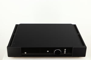 Top of a used Rega Elicit-R Integrated Amplifier in a black finish