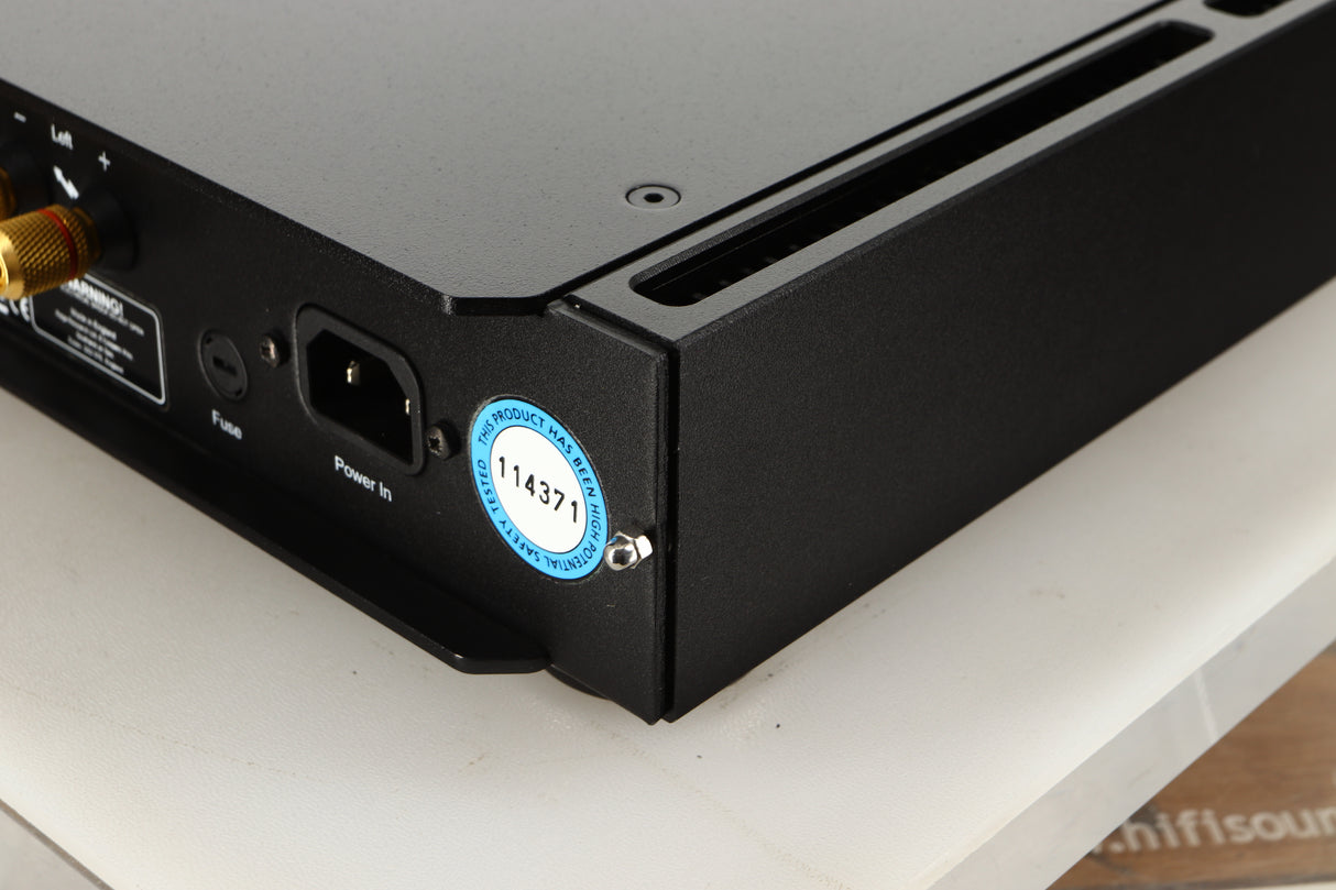 Rear right corner view of a used Rega Elicit-R Integrated Amplifier