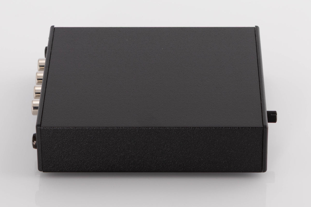 Left side view of a used Rega FONO MINI A2D Phonostage in a Black finish
