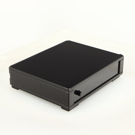 Front left corner of a used Rega FONO MM MK5 Phonostage in a black finish