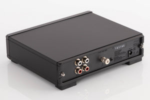 Rear right corner of a used Rega FONO MM MK5 Phonostage in a Black finish