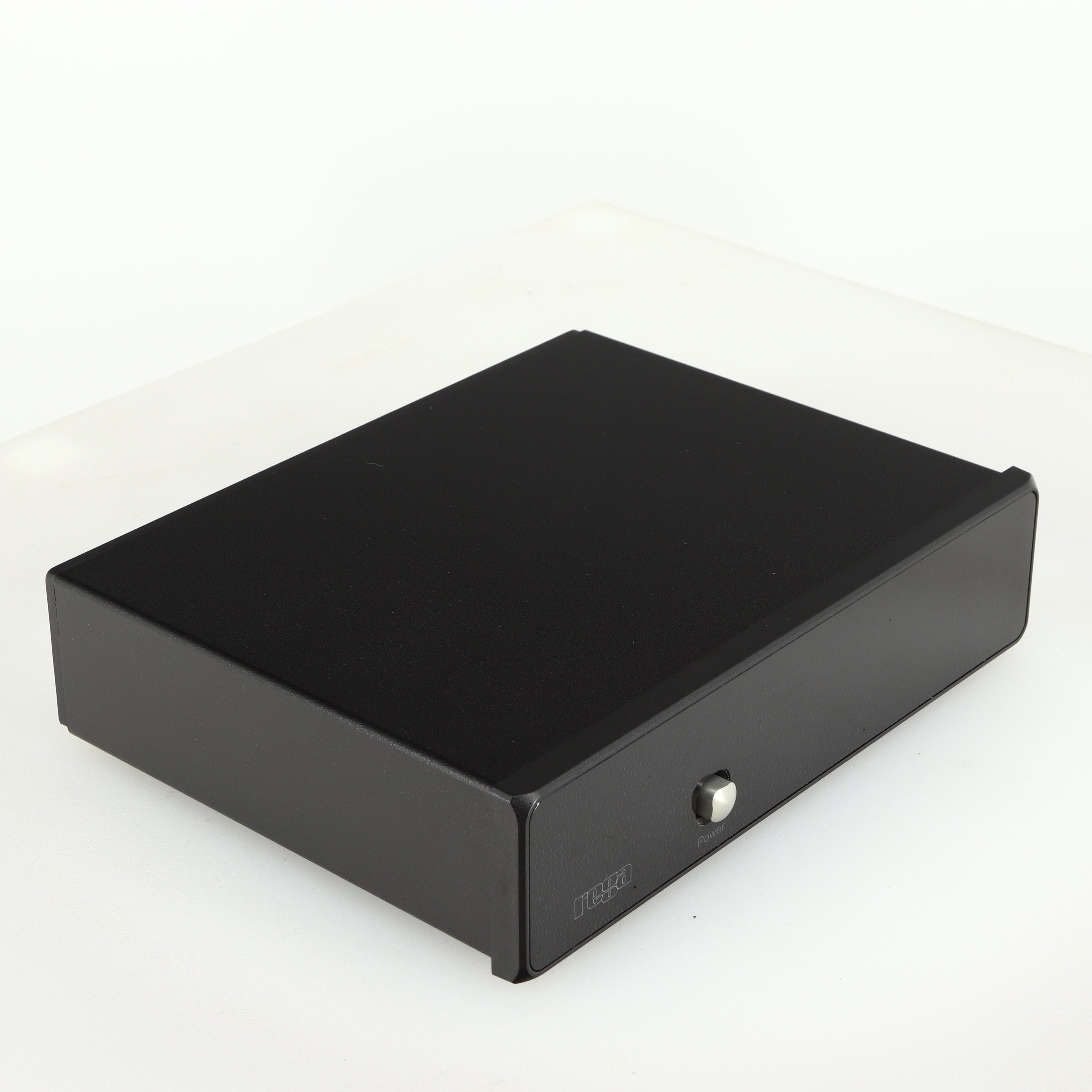 Front left angle of a used Rega FONO MM Phonostage in a black finish