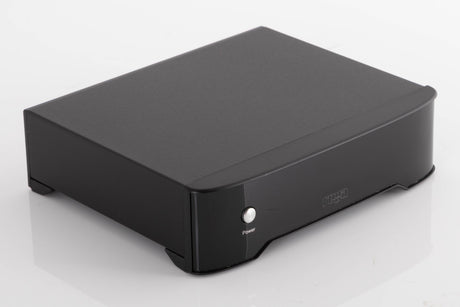Front left corner of a used Rega FONO MM Phonostage in a Black finish