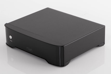 Front right corner of a used Rega FONO MM Phonostage in a Black finish
