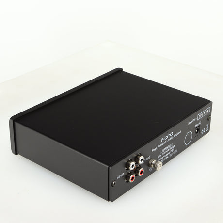 Rear right angle of a used Rega FONO MM Phonostage in a black finish